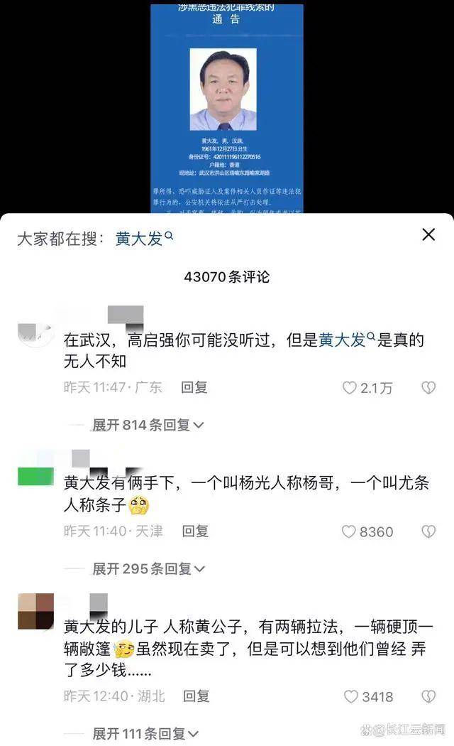 “武汉高启强”涉黑组织，被湖北公安机关打掉